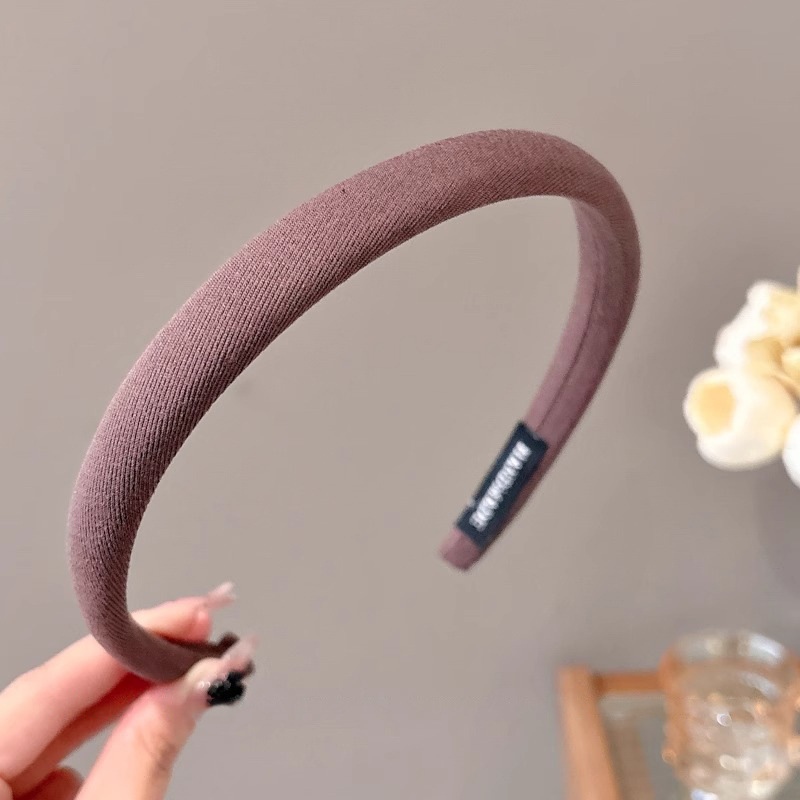 Froncé retro correa de cabello delgado para mujeres otoño invierno cabeza de cabello alto estilo coreano universal para salir tarjeta de cabello muestra la cara cabeza pequeña