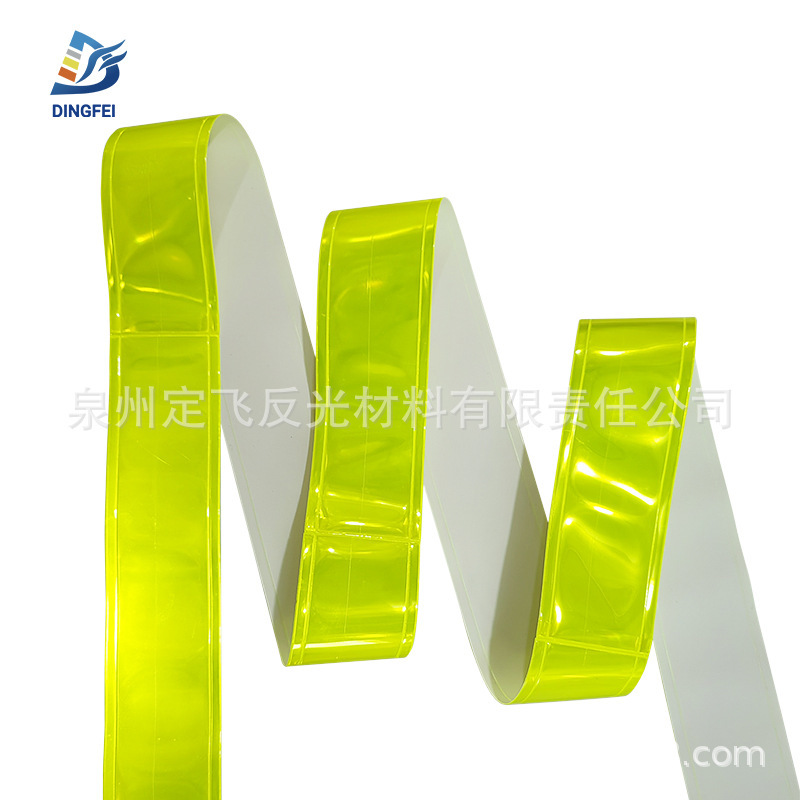Foreign Trade Special Fluorescent Yellow Safety Clothing Vest Pvc Sewn High Visibility Reflective Prism Lattice Belt Webbing