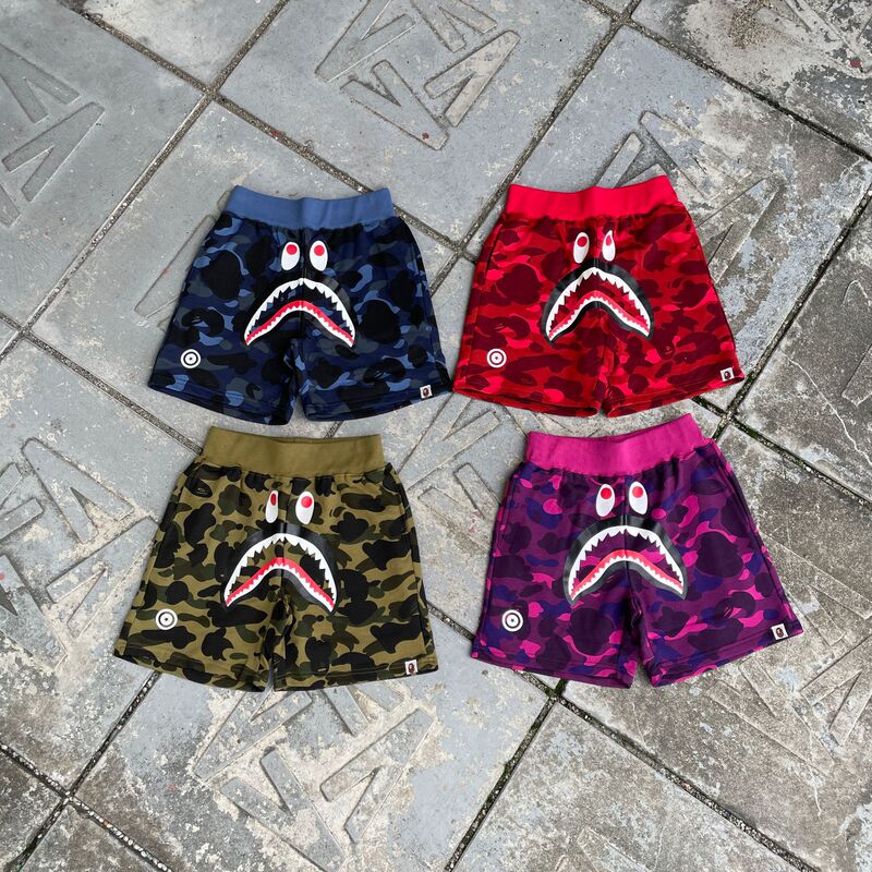 High-quality BAPE Ape 26ss summer heavyweight shorts with camouflage print, loose casual drawstring shorts for men and women