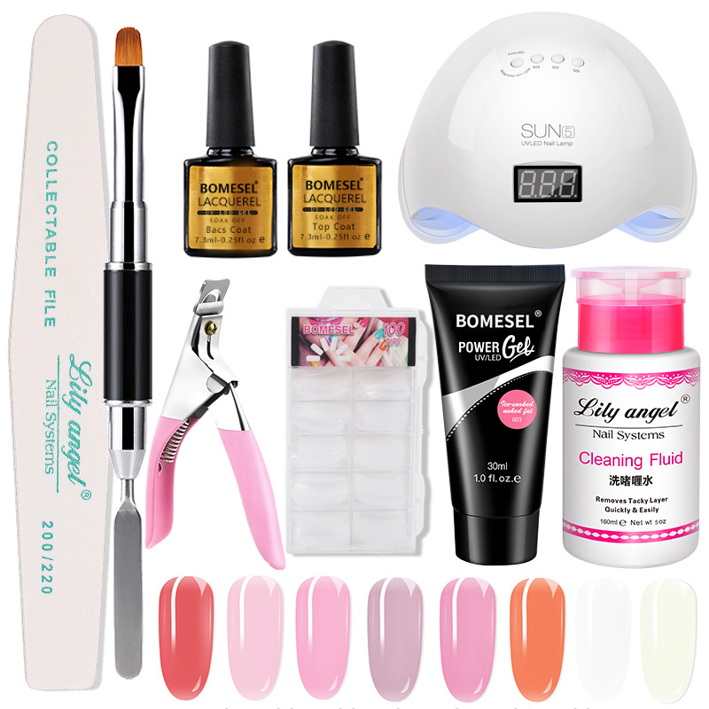 15ml uñas arte extensión pegamento traje molde de uñas cepillo de doble cabeza arte de uñas traje de pegamento de extensión de cristal esmalte de uñas traje de pegamento