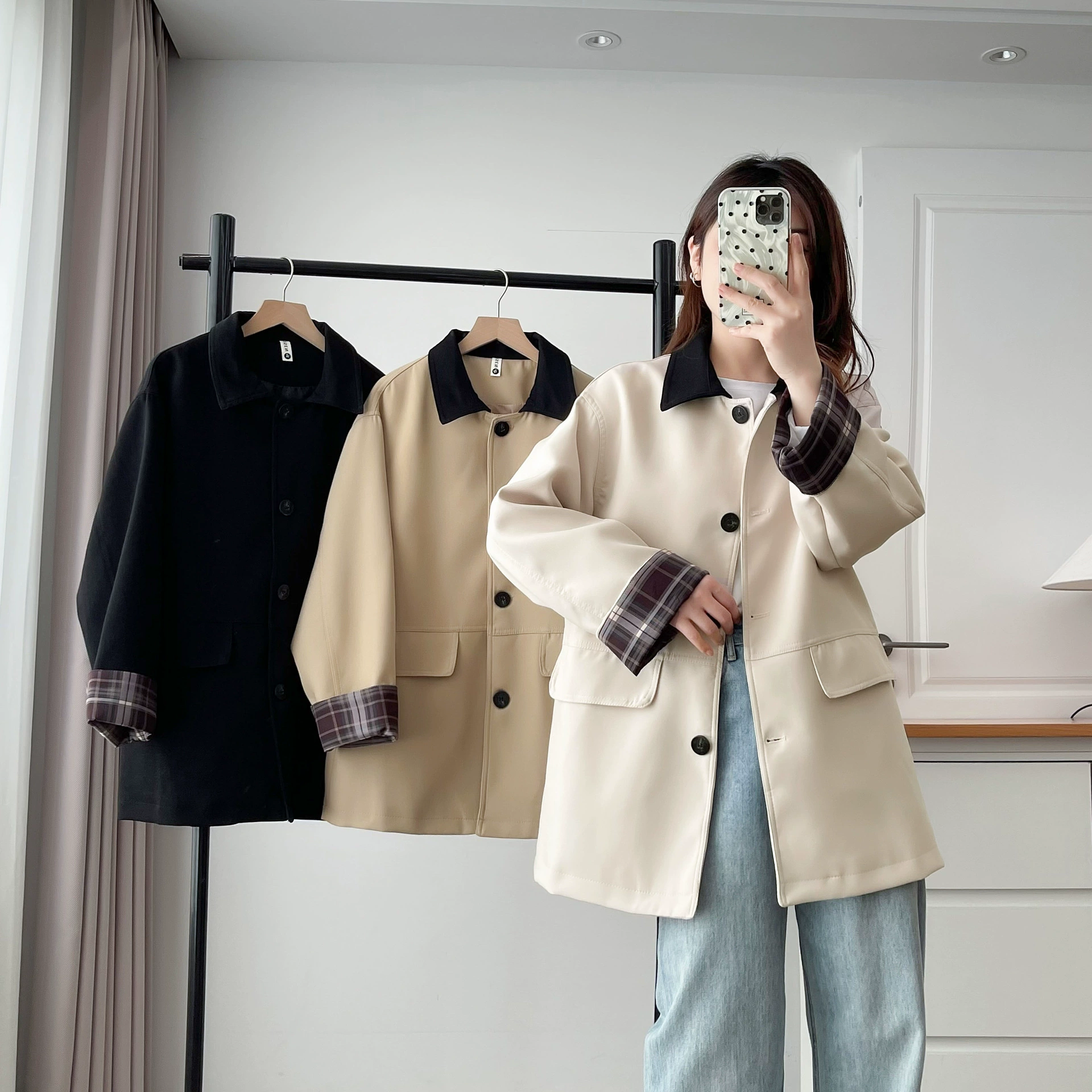 Autumn trench coat, large size (83), oversize