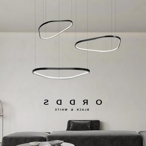 Italian Minimalist Living Room Villa Dining Room Pendant Lamp Black Height Art Irregular Shape Multi-Level Staircase Hotel Irregular