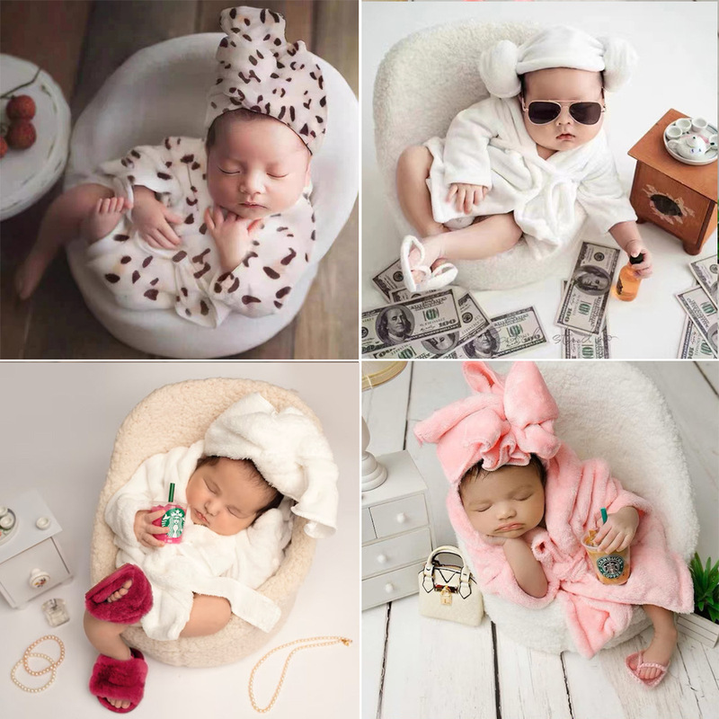 Cross-border new newborn photography bathrobe baby pajamas studio photography clothing male and female baby photography suit
