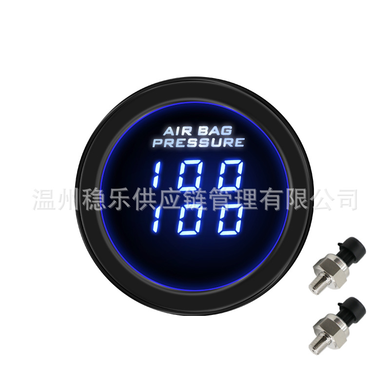 Npt1/8 Digital Display Dual Pressure Gauge with Dual Screens, Modified Led Car Instrument, 0.6m Wire, Engineering Vehicle Instrument