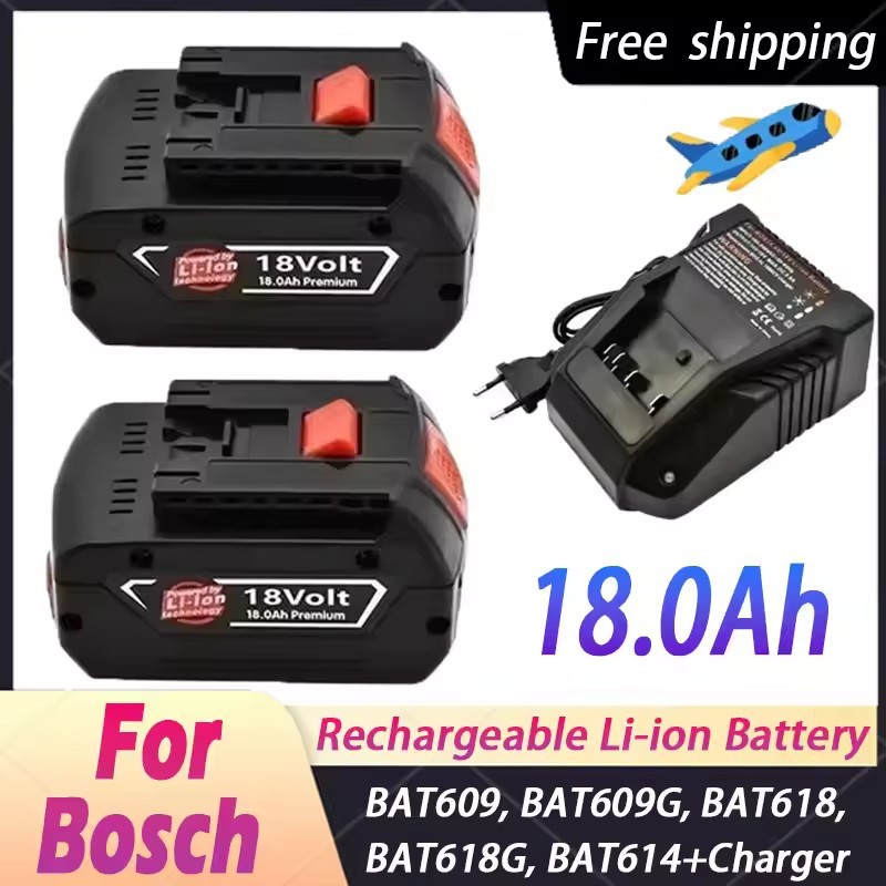 适配博世电钻18V电池18.0Ah 可充电锂离子电池BAT609、BAT609G电