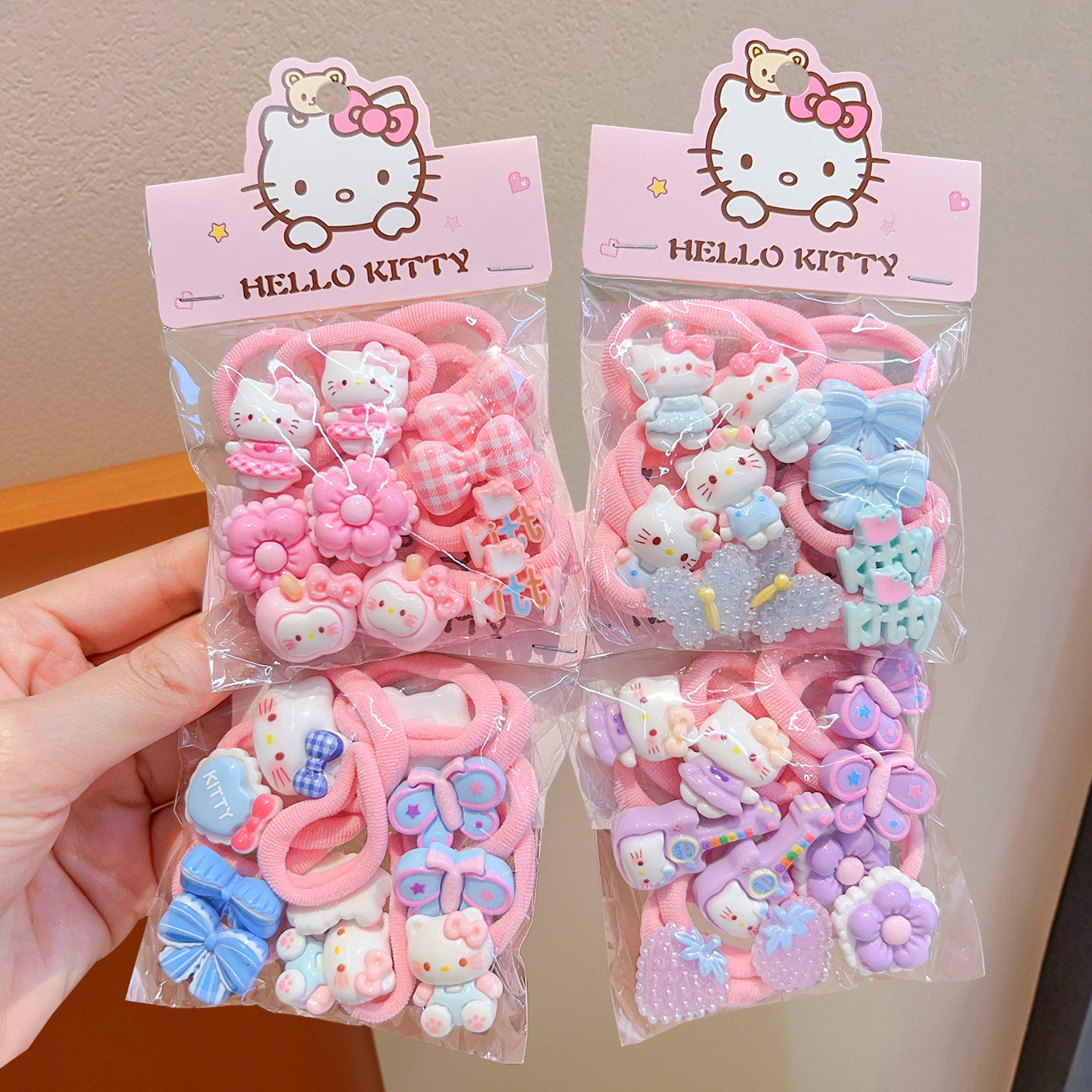 Children's cartoon hair rope with bow