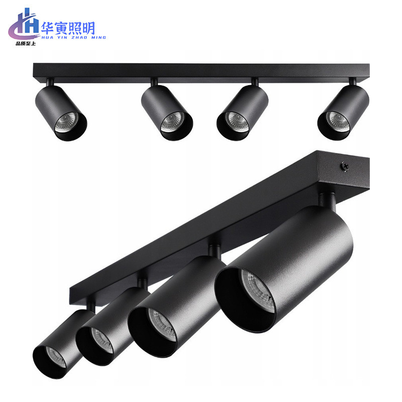 Minimalist Ceiling-Mounted Led Track Light with Two, Three, or Four Heads, Dimmable, for Home Living Room Background Wall or Shop Minimalist Ceiling-Mounted Led Track Light with Two, Three, or Four Heads, Dimmable, for Home Living Room Background Wall or Shop