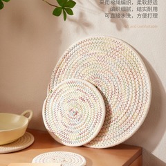 Nordic Style Insulated Coasters Table Mat Household Kitchen Pot Mat Woven Heat Insulating Mat Heatproof Dish Mat Fabric Tea Cup Mat