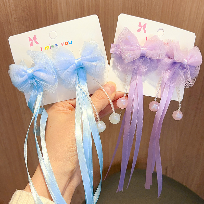 Borla antigua joyería horquilla para niños cinta arco malla trenzada pelo niña bebé lindo joyería al por mayor