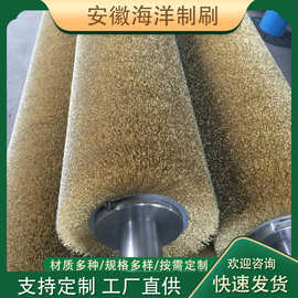 工业钢丝毛刷辊 铜丝毛刷辊 金属抛光除锈刷辊去毛刺钢丝刷辊批发