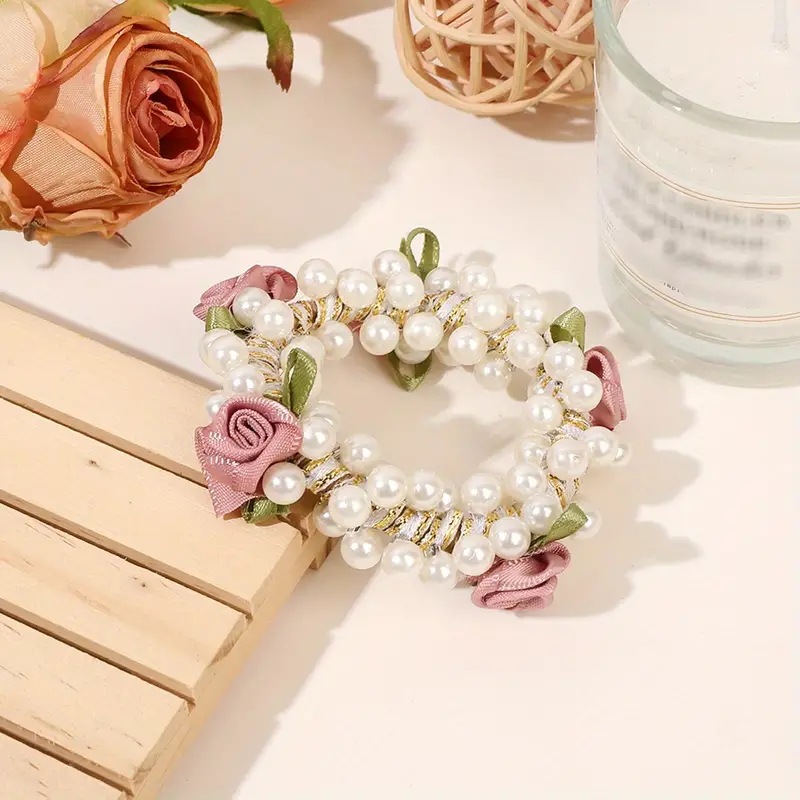 Simple Style Style Simple Style Women's Flower Pearl Hair Tie