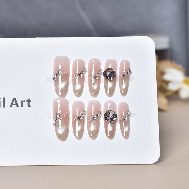 Simple manicure manual puro desgaste de uñas productos terminados parche de uñas elípticas de alta calidad desmontable