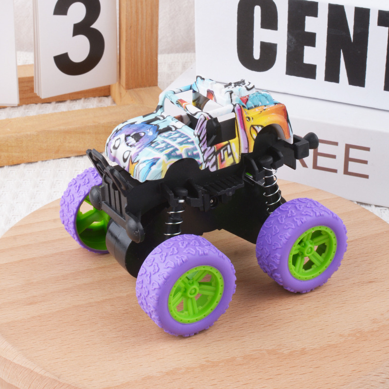 Inercia cuatro tracción graffiti coche todoterreno juguete coche de niños modelo de simulación coche de acrobacias de caída al por mayor