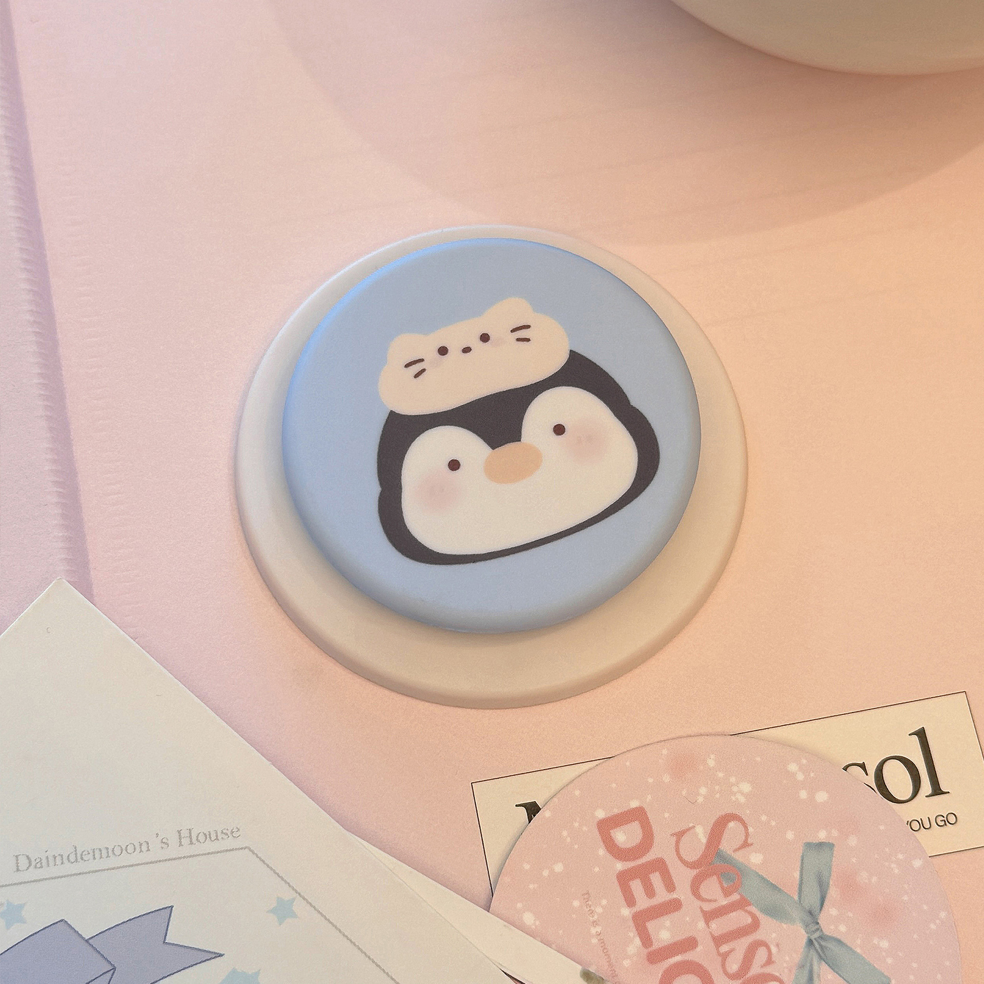 Dibujos animados de nicho para Magsafe soporte magnético película pequeño animal soporte de airbag de teléfono móvil retráctil portátil