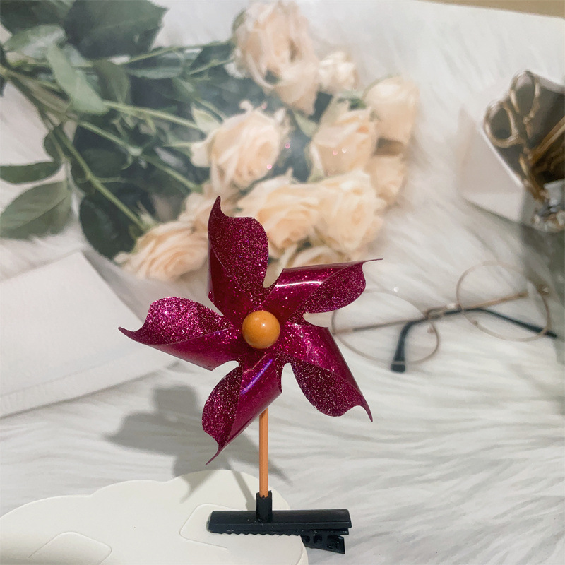 로즈 다섯 잎 풍차 머리핀