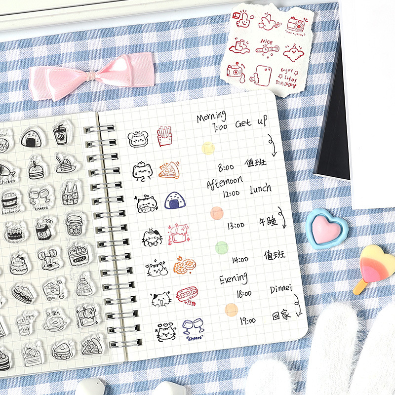 Yuezen Cute Cartoon Sello transparente Cute House Series Student Diy Hand Cut Material de decoración Sello