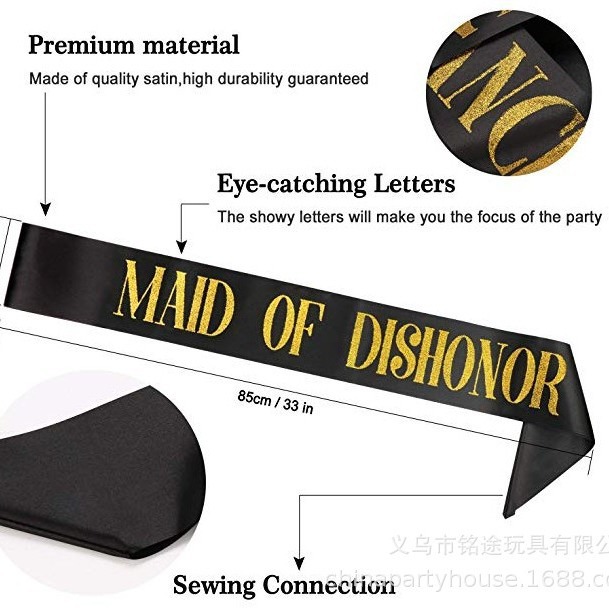 HOT MAMA ceremonial correa de un solo partido correa de hombro Nueva Novia a ser correa de hombro 7 unidades traje impreso oro