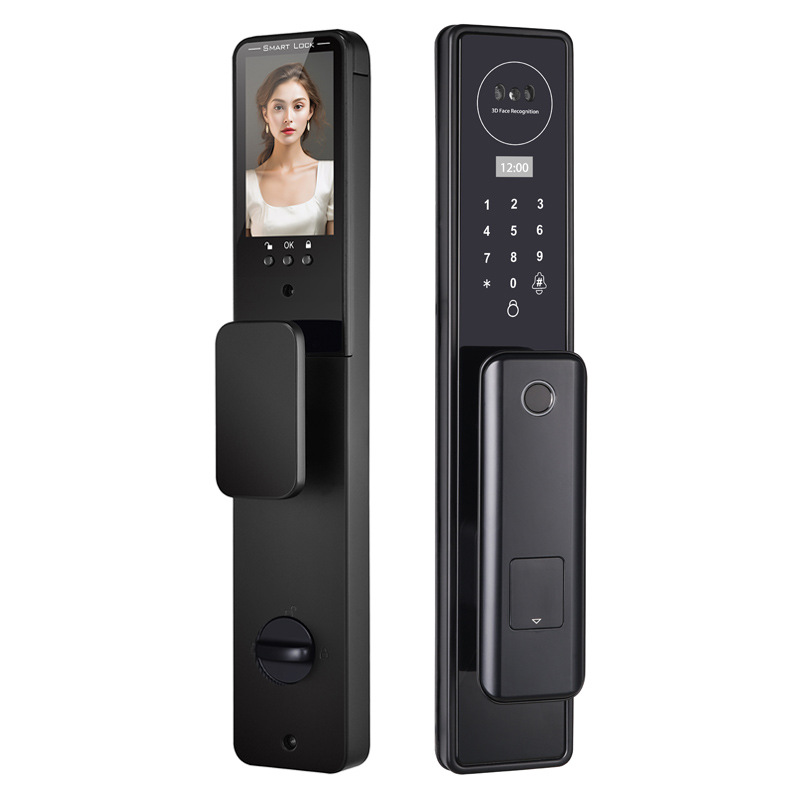 Reconocimiento de huellas dactilares facial El ojo de gato electrónico puede capturar de forma remota la cerradura de huella digital inteligente electrónica automática puerta de seguridad para el hogar