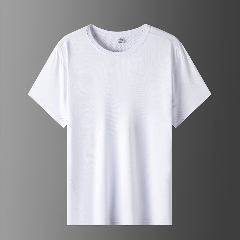 Verano seda de hielo secado rápido camiseta de manga corta hombre nuevo estilo de carrera al aire libre fitness outerwear camiseta de carrera de moda tamaño grande