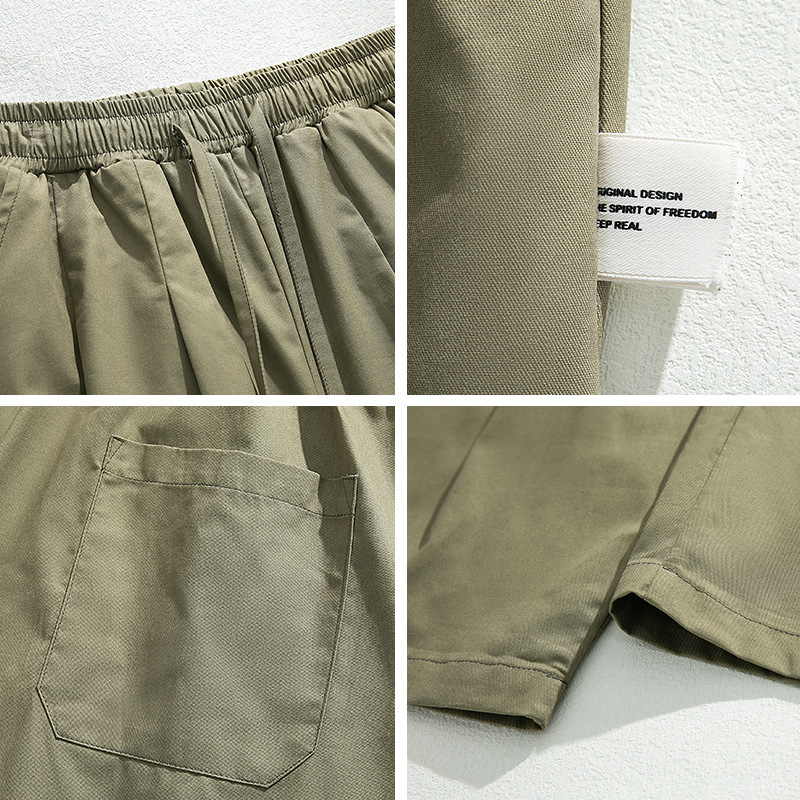 Hanlu Pantalones casuales rectos sueltos de algodón puro para hombres japoneses Pantalones de herramientas de diseño plisado al aire libre de primavera para hombres q