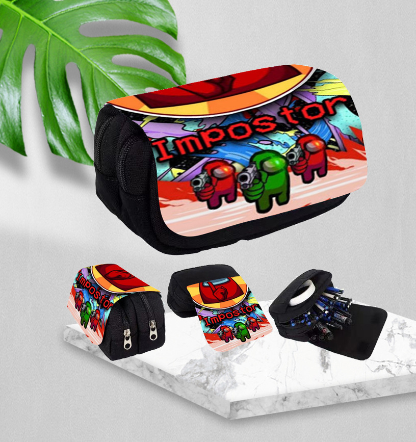 新款潮流笔袋 学生大容量帆布文具文艺时尚笔袋文具袋批发