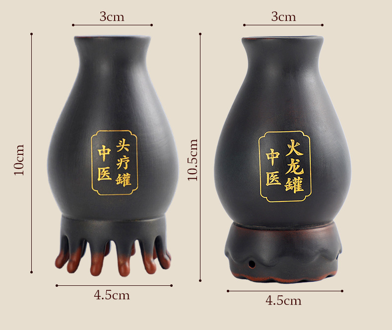 Bian Stone Moxa Cup Set 11 Cups Fire Dragon Guasha Massage Tool for Home Scalp Care in use