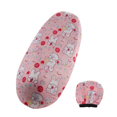 Electric car cushion universal backrest combination heat insulation - rabbit-red-with-backrest-cover-code-s
