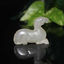 跨境新品古玩文玩老玉玉佩批发 明清老岫玉羊挂件十二生肖玉石羊
