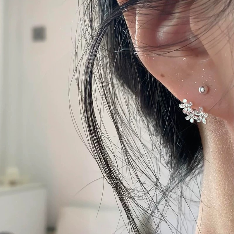 Hypoallergenic Sleep Stud Earrings In Titanium With Flat Backs_voghion.com