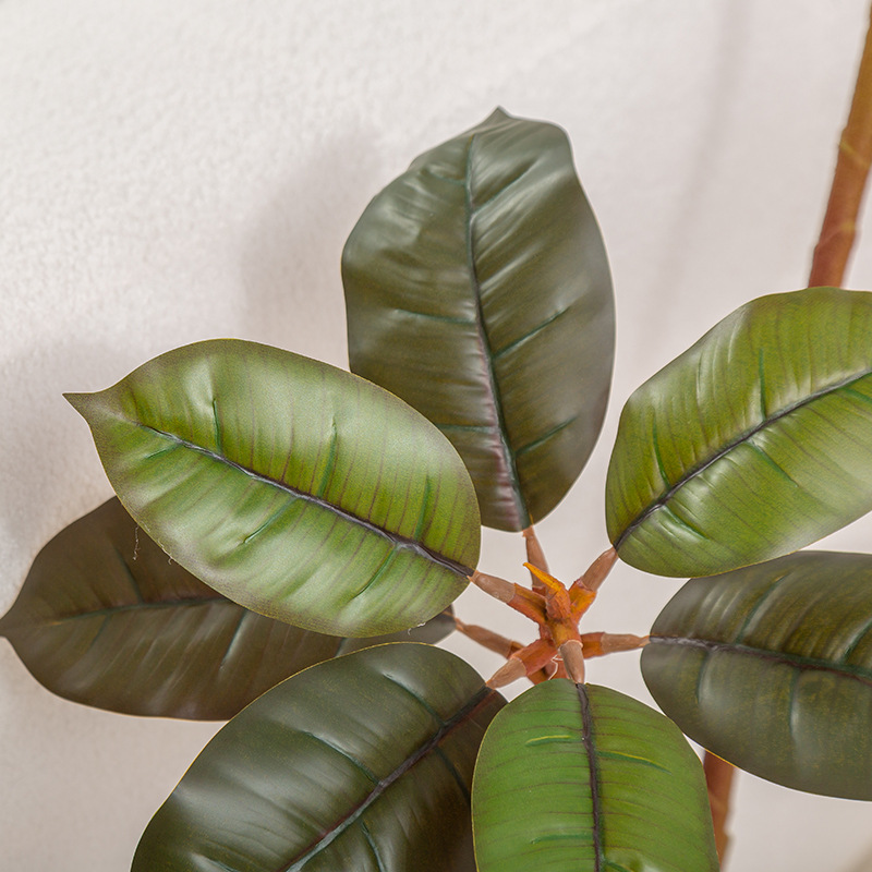Large simulated green plant black diamond rubber tree plant indoor living room window decoration ornaments floor-standing potted fake tree