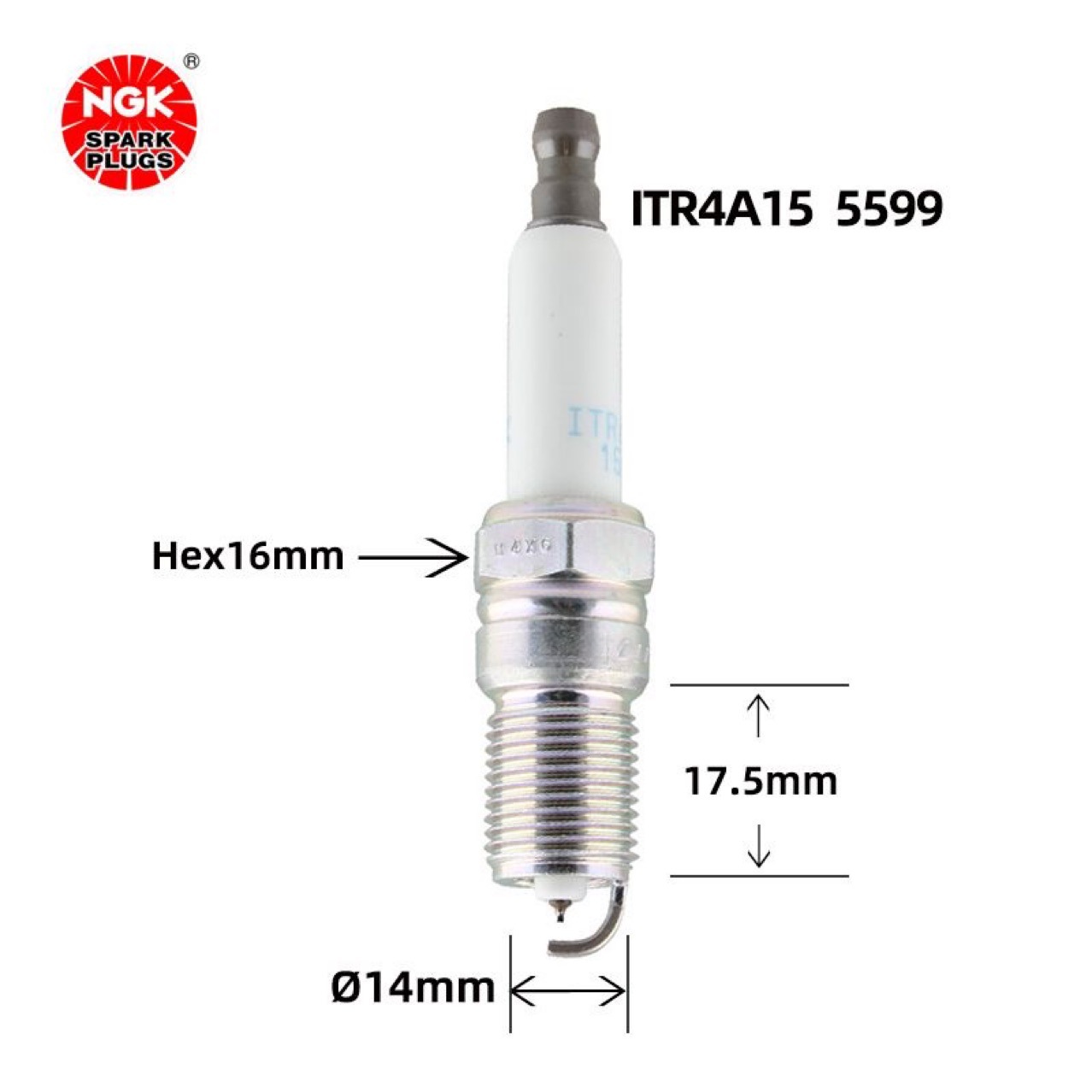 Original NGK Iridium Platinum spark plug ITR4A15 5599 adapted to Junwei century pioneer torch