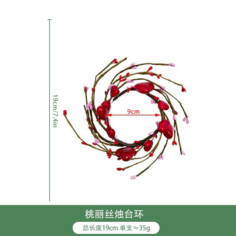 Valentine's Day heart-shaped candle holder festive wedding centerpiece candle ring artificial heart heart-shaped candle ring