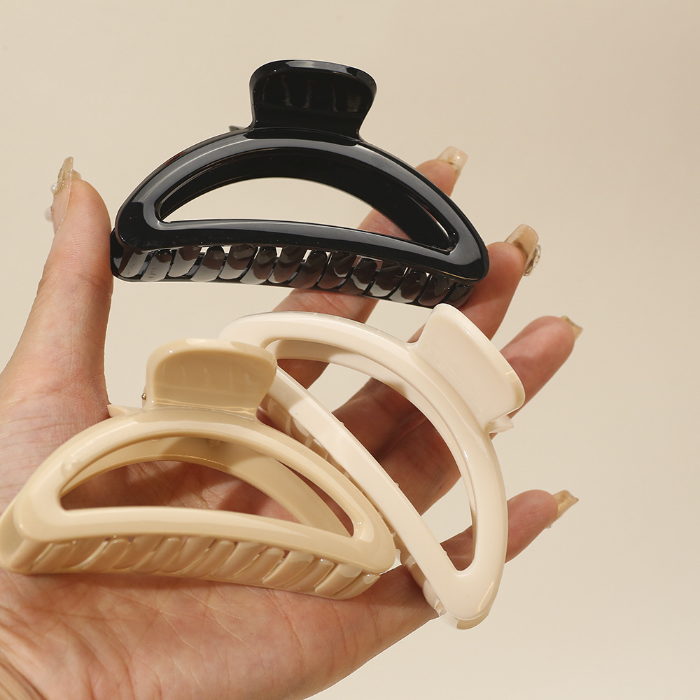 Pinza para el cabello, temperamento femenino, clip de agarre de cara brillante, sentido mediano de alto nivel, parte posterior de la cabeza, clip de tiburón, pequeño volumen de cabello, tocado