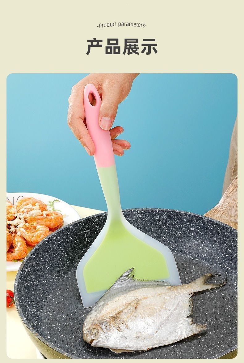 Silicone Spatula Wide Head Pancake Turner Heat Resistant Kitchen Flipper with Oil Brush for Nonstick Cookware specifications