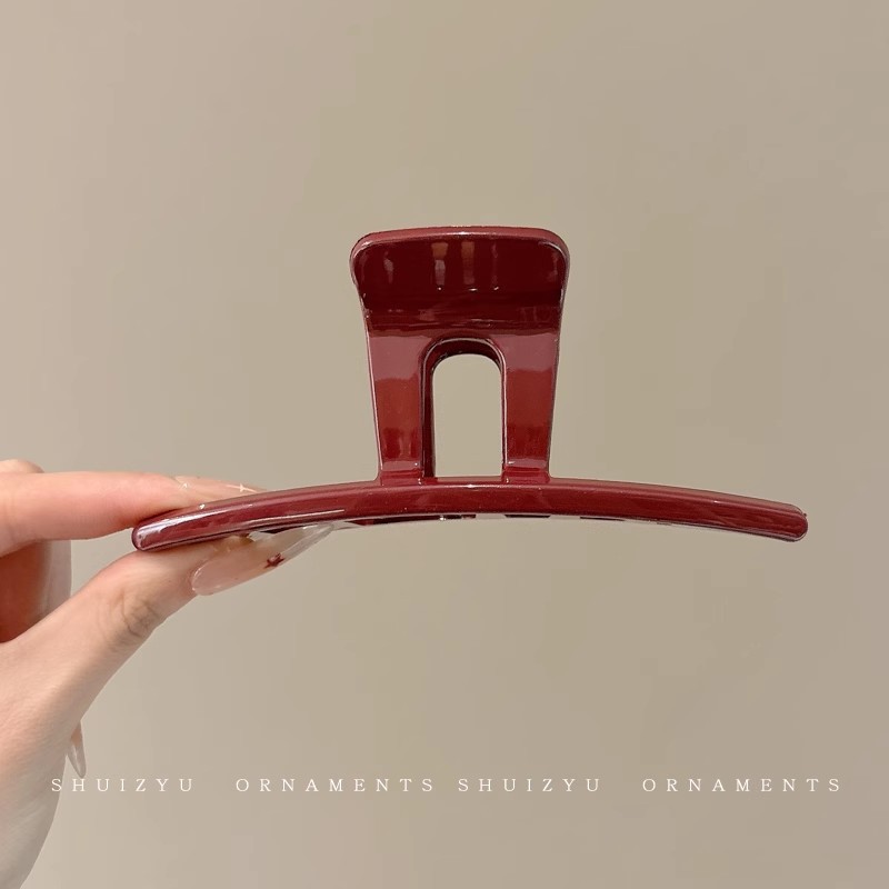 Horquilla de temperamento elegante francés, pinza de tiburón de acrílico para mujer, pinza de agarre grande, accesorios para el cabello, horquilla de sensación de alta calidad al por mayor