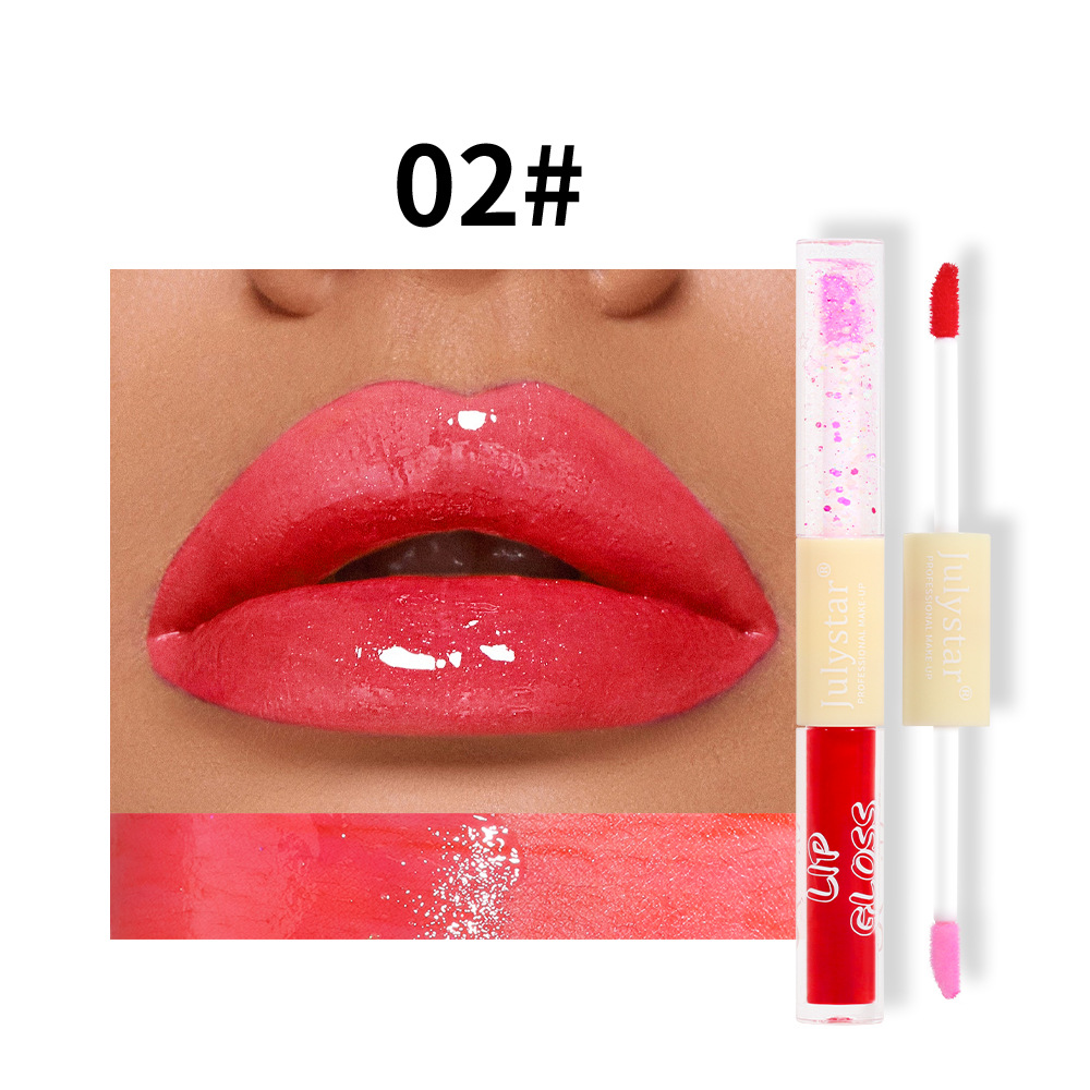 Makeup Double Head Pearl Water Gloss, natürlich und langlebig, klebt nicht am Cup Lipgloss_voghion.com