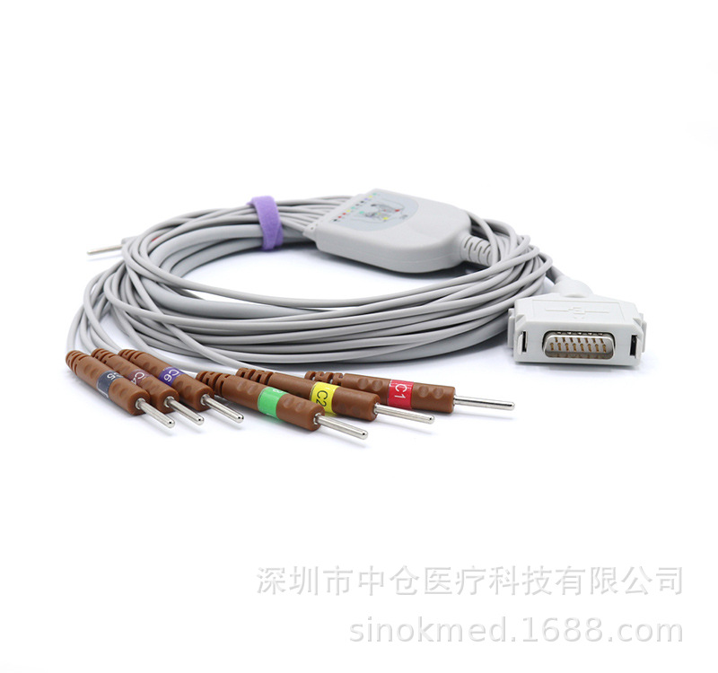 兼容福田心电图机导联线 FX-7101 7202 7401 2111 2155心电图机导