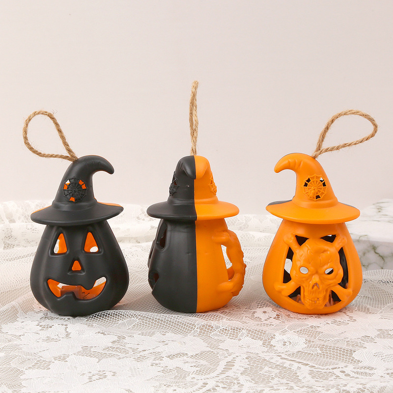 国境を越えたハロウィーンの手提げカボチャの頭カボチャのランプの場所の雰囲気配置道具LEDカボチャのランプのペンダント|undefined