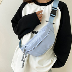 時尚百搭韓版女士胸包純色洋氣拉鏈女斜挎包簡約大容量腰包單肩包
