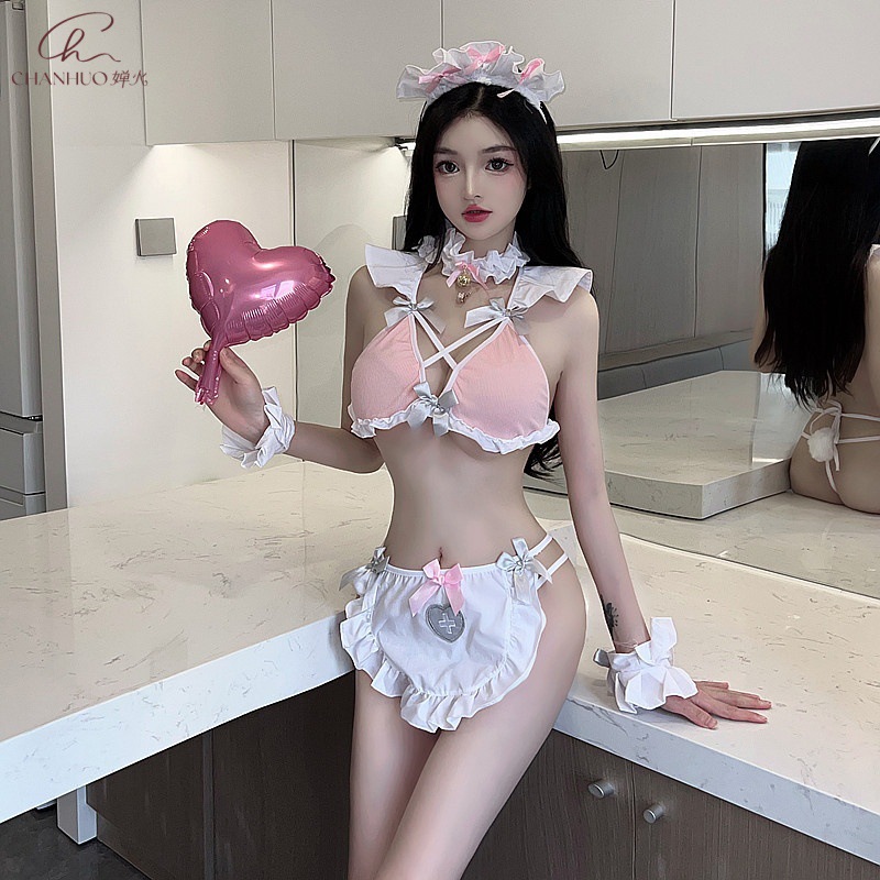 남자의 섹스 란제리 여자 핑크 간호사 분할 유니폼 섹시한 유혹 침대 무료 오픈 엔드 섹시한 잠옷