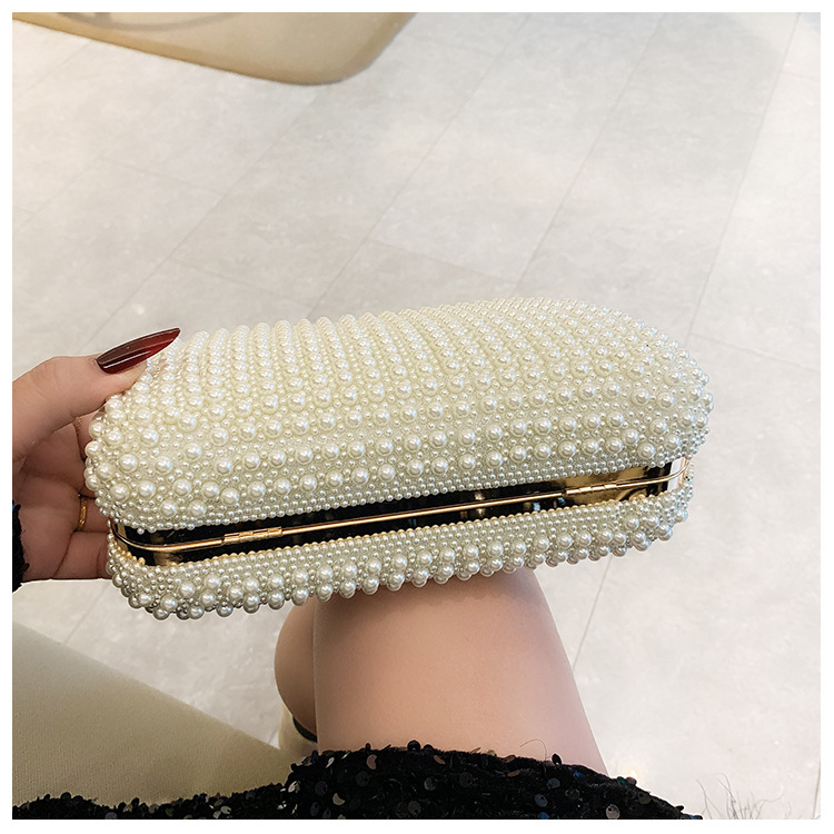 New pearl lady's handbag, banquet dress crossbody bag, elegant socialite dinner bag, high-end underarm bag wholesale undefined