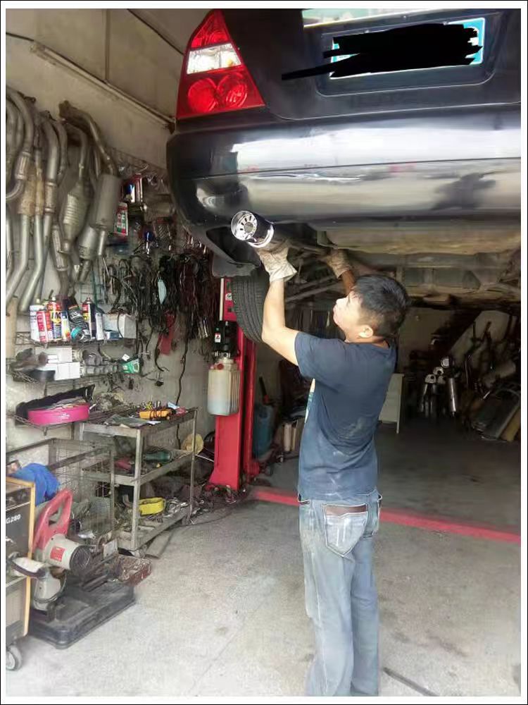 Car exhaust modification sound system, universal stainless steel direct exhaust with back-pressure tail section, rumble exhaust for street racing car sound