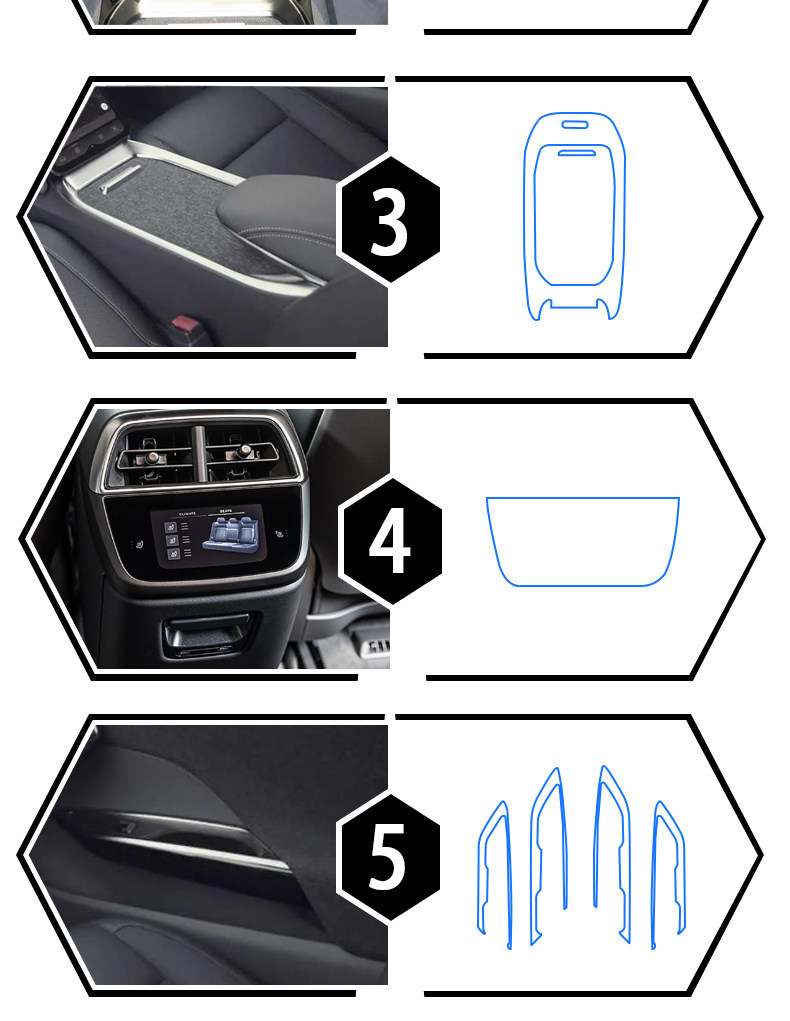 Suitable for 23-24 model LucidAir central control screen protective film, gear shift film, and TPU modification for the lift panel