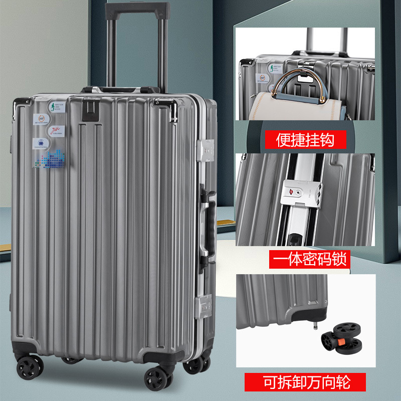 Aluminum Frame Suitcase Trolley Case Large Capacity Suitcase 24inch Anti-Fall Silent Universal Wheel Password Box Suitcase Aluminum Frame Suitcase Trolley Case Large Capacity Suitcase 24inch Anti-Fall Silent Universal Wheel Password Box Suitcase