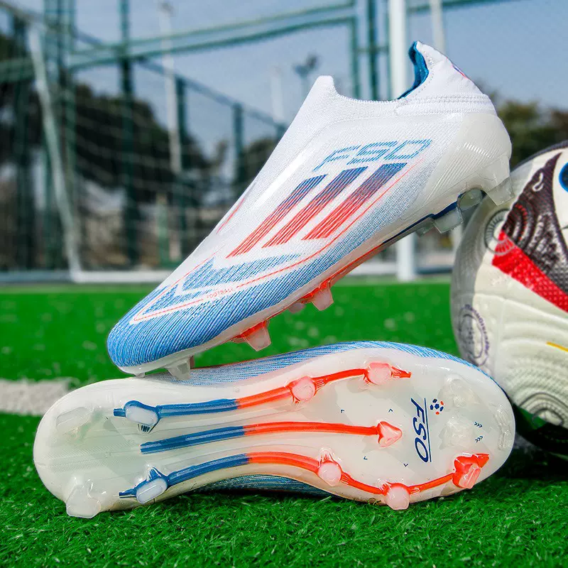 跨境世界杯无缝足球鞋男青少年学生女TF碎钉AG长钉比赛训练运动鞋