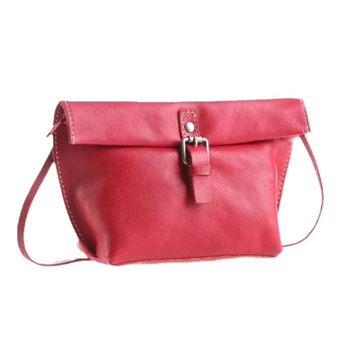 2026 New Genuine Cowhide Small Bag Vegetable Tanned Leather Handmade Women's Retro Crossbody Bag Factory Stock Nanfeng Bag - Thumbnail 5