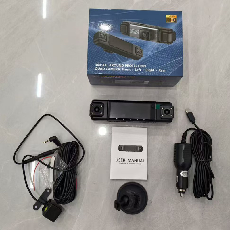 Cross-Border Four-Lens Driving Recorder, High-Definition 1080P Wide-Angle Night Vision, Wifi In-Car Front and Rear Vehicle Recorder