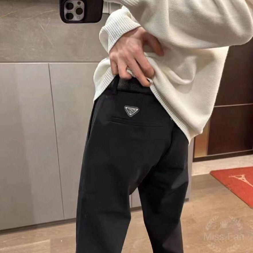 Luxury men's business casual straight-leg trousers, high-quality, simple, gentlemanly dress trousers, versatile and stylish slim-fit trousers