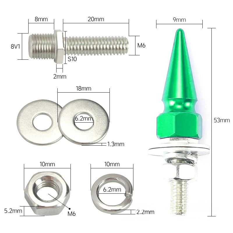 Nuove viti esagonali a punta, serie M6, filettatura universale per tutti i modelli di auto, portatarga, cross-border_voghion.com