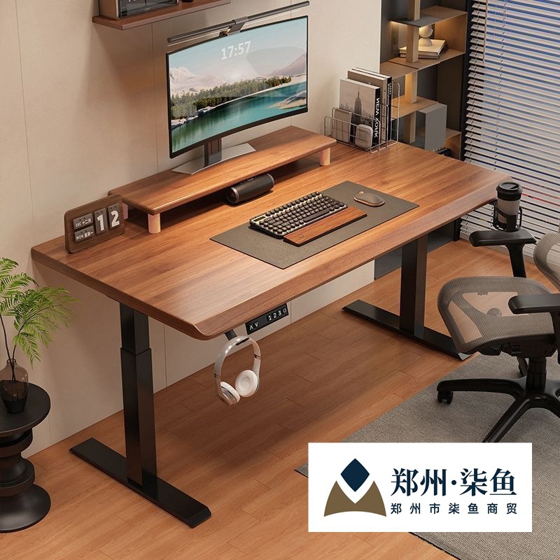 Solid Wood Electric Lifting Computer Table Smart E-Sports Table Home Desk Study Table Competition Table Office Desk Workbench
